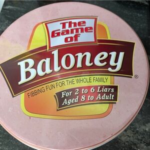 Baloney vintage card/ board game. Complete. In collectible tin. NWOT